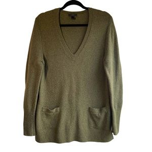 J. Crew Women's V-Neck Front Pocket Tunic Sweater Merino Wool Alpaca Blend Med